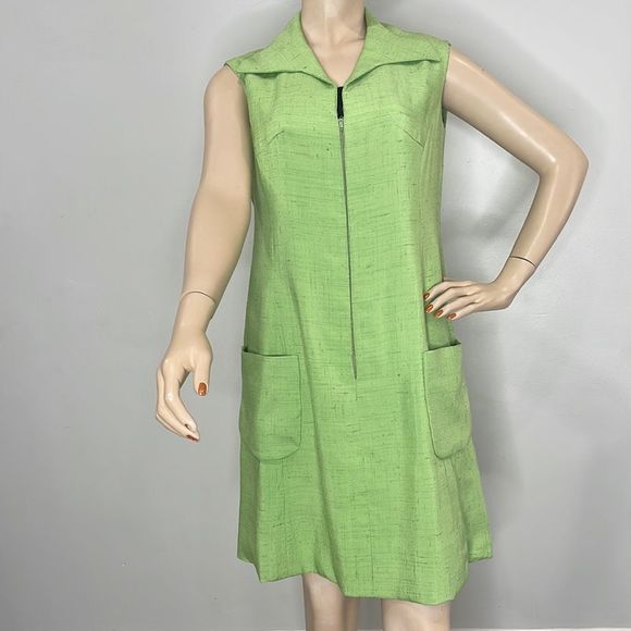 Vintage Mod Lime Green Adele Simpson Dress - Picture 11 of 15